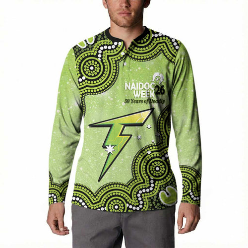 Sydney Thunder NAIDOC Week 2026 Custom Button Sweatshirt 50 Years Deadly Indigenous Art Glitter Effect