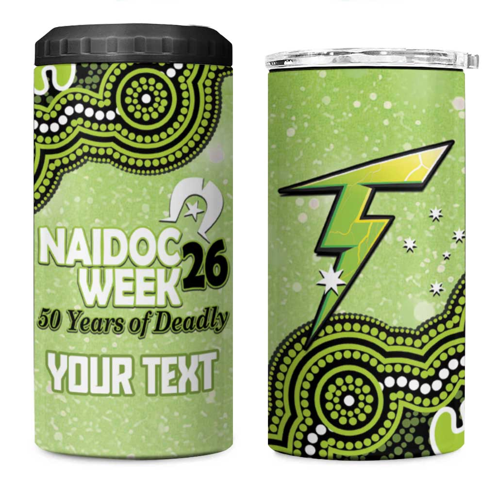 Sydney Thunder NAIDOC Week 2026 Custom 4 in 1 Can Cooler Tumbler 50 Years Deadly Indigenous Art Glitter Effect