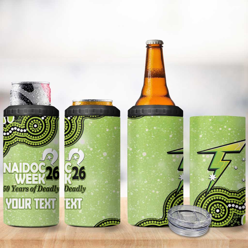 Sydney Thunder NAIDOC Week 2026 Custom 4 in 1 Can Cooler Tumbler 50 Years Deadly Indigenous Art Glitter Effect