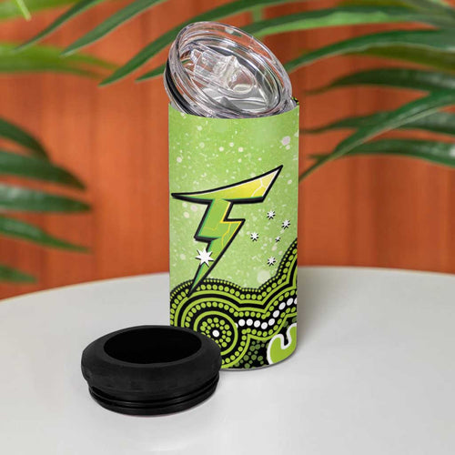Sydney Thunder NAIDOC Week 2026 Custom 4 in 1 Can Cooler Tumbler 50 Years Deadly Indigenous Art Glitter Effect