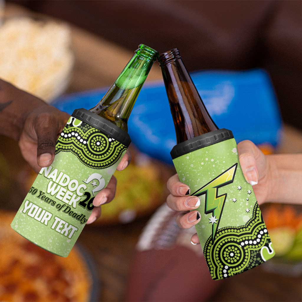 Sydney Thunder NAIDOC Week 2026 Custom 4 in 1 Can Cooler Tumbler 50 Years Deadly Indigenous Art Glitter Effect