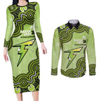 Sydney Thunder NAIDOC Week 2026 Custom Couples Matching Long Sleeve Bodycon Dress and Long Sleeve Button Shirt 50 Years Deadly Indigenous Art Glitter Effect