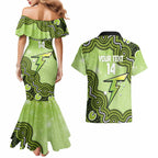 Sydney Thunder NAIDOC Week 2026 Custom Couples Matching Mermaid Dress and Hawaiian Shirt 50 Years Deadly Indigenous Art Glitter Effect