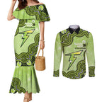 Sydney Thunder NAIDOC Week 2026 Custom Couples Matching Mermaid Dress and Long Sleeve Button Shirt 50 Years Deadly Indigenous Art Glitter Effect