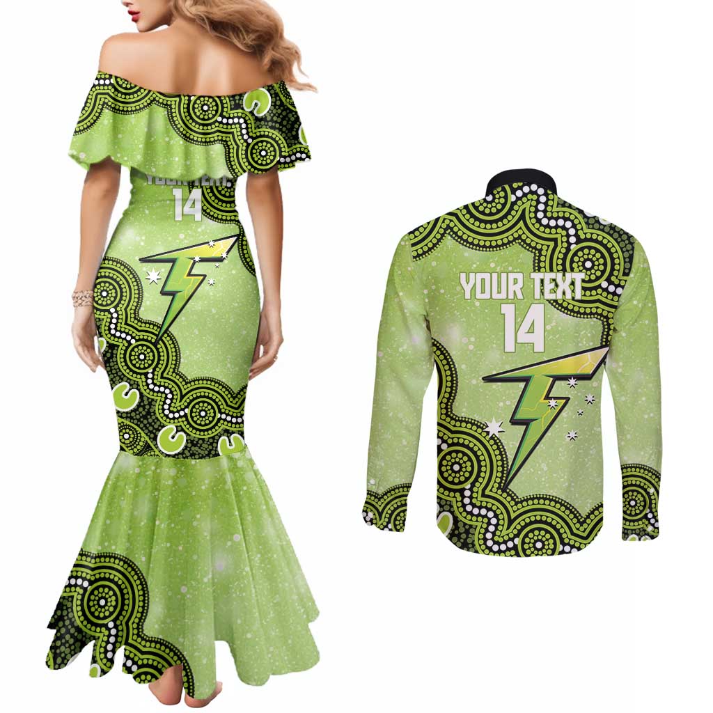 Sydney Thunder NAIDOC Week 2026 Custom Couples Matching Mermaid Dress and Long Sleeve Button Shirt 50 Years Deadly Indigenous Art Glitter Effect