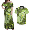 Sydney Thunder NAIDOC Week 2026 Custom Couples Matching Off Shoulder Maxi Dress and Hawaiian Shirt 50 Years Deadly Indigenous Art Glitter Effect