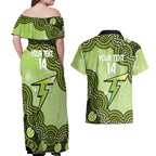 Sydney Thunder NAIDOC Week 2026 Custom Couples Matching Off Shoulder Maxi Dress and Hawaiian Shirt 50 Years Deadly Indigenous Art Glitter Effect