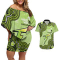 Sydney Thunder NAIDOC Week 2026 Custom Couples Matching Off Shoulder Short Dress and Hawaiian Shirt 50 Years Deadly Indigenous Art Glitter Effect