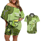 Sydney Thunder NAIDOC Week 2026 Custom Couples Matching Off Shoulder Short Dress and Hawaiian Shirt 50 Years Deadly Indigenous Art Glitter Effect