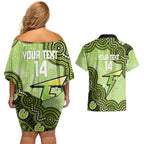 Sydney Thunder NAIDOC Week 2026 Custom Couples Matching Off Shoulder Short Dress and Hawaiian Shirt 50 Years Deadly Indigenous Art Glitter Effect
