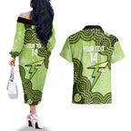 Sydney Thunder NAIDOC Week 2026 Custom Couples Matching Off The Shoulder Long Sleeve Dress and Hawaiian Shirt 50 Years Deadly Indigenous Art Glitter Effect