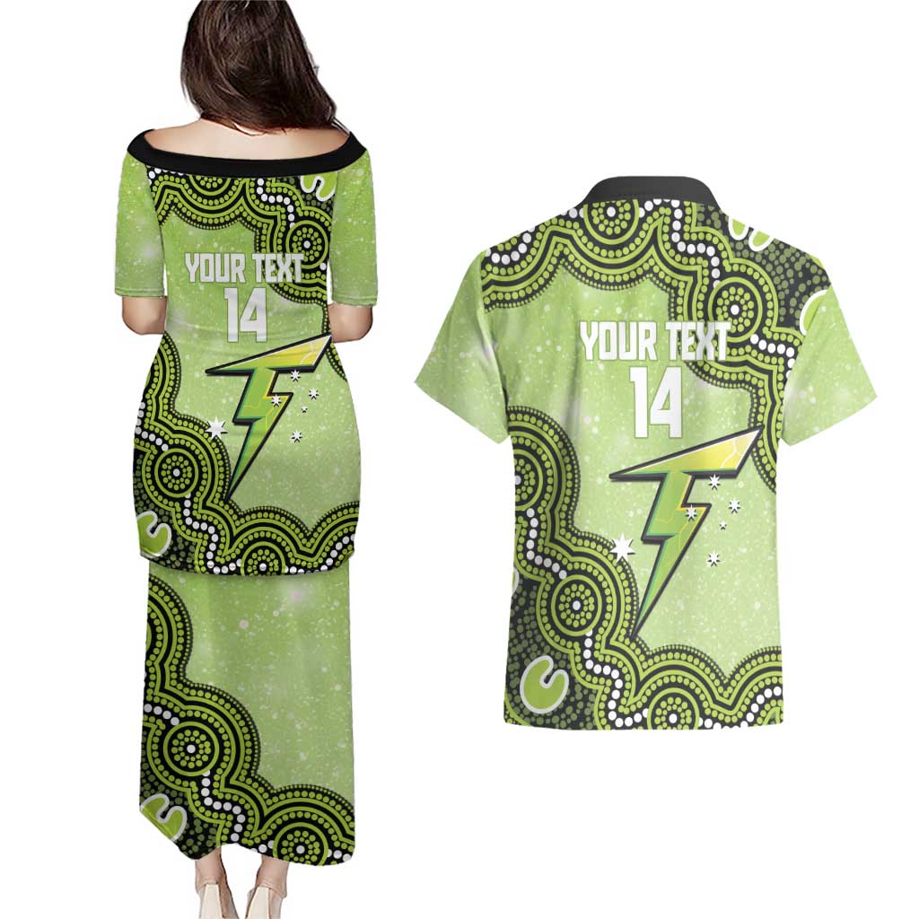 Sydney Thunder NAIDOC Week 2026 Custom Couples Matching Puletasi and Hawaiian Shirt 50 Years Deadly Indigenous Art Glitter Effect
