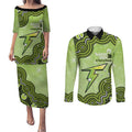 Sydney Thunder NAIDOC Week 2026 Custom Couples Matching Puletasi and Long Sleeve Button Shirt 50 Years Deadly Indigenous Art Glitter Effect