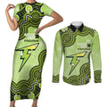 Sydney Thunder NAIDOC Week 2026 Custom Couples Matching Short Sleeve Bodycon Dress and Long Sleeve Button Shirt 50 Years Deadly Indigenous Art Glitter Effect