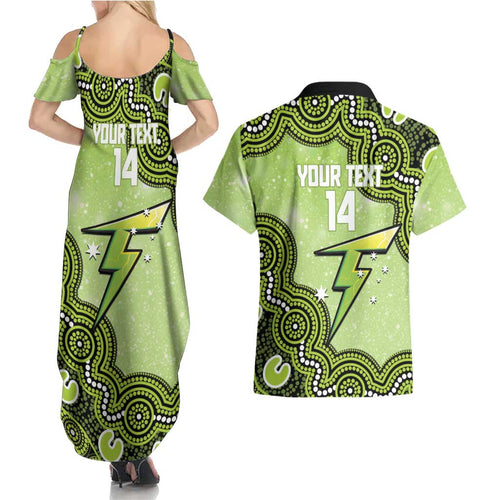 Sydney Thunder NAIDOC Week 2026 Custom Couples Matching Summer Maxi Dress and Hawaiian Shirt 50 Years Deadly Indigenous Art Glitter Effect