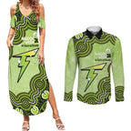 Sydney Thunder NAIDOC Week 2026 Custom Couples Matching Summer Maxi Dress and Long Sleeve Button Shirt 50 Years Deadly Indigenous Art Glitter Effect