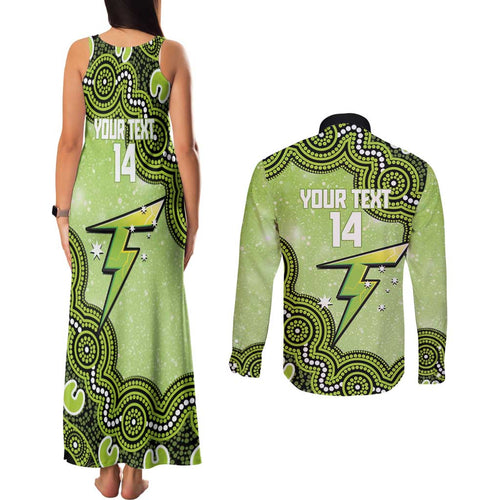 Sydney Thunder NAIDOC Week 2026 Custom Couples Matching Tank Maxi Dress and Long Sleeve Button Shirt 50 Years Deadly Indigenous Art Glitter Effect