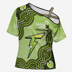 Sydney Thunder NAIDOC Week 2026 Custom Cross Shoulder Shirt 50 Years Deadly Indigenous Art Glitter Effect