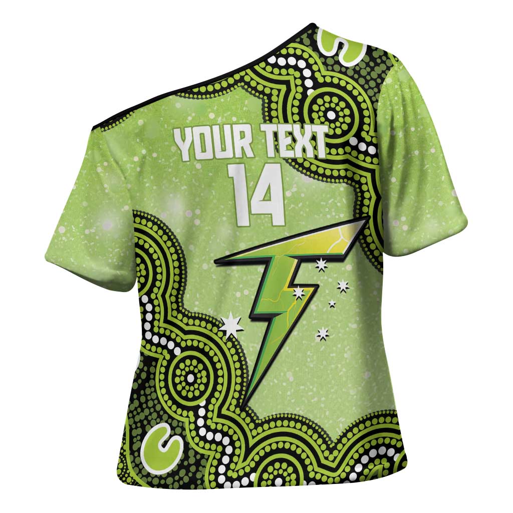 Sydney Thunder NAIDOC Week 2026 Custom Cross Shoulder Shirt 50 Years Deadly Indigenous Art Glitter Effect