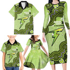 Sydney Thunder NAIDOC Week 2026 Custom Family Matching Long Sleeve Bodycon Dress and Hawaiian Shirt 50 Years Deadly Indigenous Art Glitter Effect