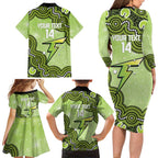 Sydney Thunder NAIDOC Week 2026 Custom Family Matching Long Sleeve Bodycon Dress and Hawaiian Shirt 50 Years Deadly Indigenous Art Glitter Effect
