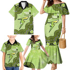 Sydney Thunder NAIDOC Week 2026 Custom Family Matching Mermaid Dress and Hawaiian Shirt 50 Years Deadly Indigenous Art Glitter Effect