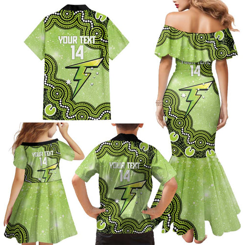 Sydney Thunder NAIDOC Week 2026 Custom Family Matching Mermaid Dress and Hawaiian Shirt 50 Years Deadly Indigenous Art Glitter Effect