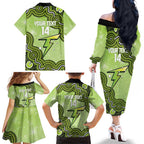 Sydney Thunder NAIDOC Week 2026 Custom Family Matching Off The Shoulder Long Sleeve Dress and Hawaiian Shirt 50 Years Deadly Indigenous Art Glitter Effect