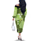 Sydney Thunder NAIDOC Week 2026 Custom Family Matching Off The Shoulder Long Sleeve Dress and Hawaiian Shirt 50 Years Deadly Indigenous Art Glitter Effect