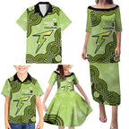 Sydney Thunder NAIDOC Week 2026 Custom Family Matching Puletasi and Hawaiian Shirt 50 Years Deadly Indigenous Art Glitter Effect