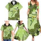 Sydney Thunder NAIDOC Week 2026 Custom Family Matching Summer Maxi Dress and Hawaiian Shirt 50 Years Deadly Indigenous Art Glitter Effect