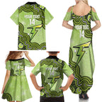 Sydney Thunder NAIDOC Week 2026 Custom Family Matching Summer Maxi Dress and Hawaiian Shirt 50 Years Deadly Indigenous Art Glitter Effect