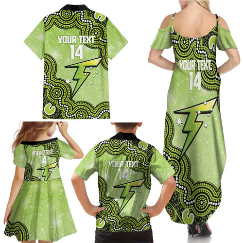 Sydney Thunder NAIDOC Week 2026 Custom Family Matching Summer Maxi Dress and Hawaiian Shirt 50 Years Deadly Indigenous Art Glitter Effect