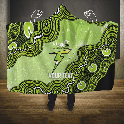 Sydney Thunder NAIDOC Week 2026 Custom Hooded Blanket 50 Years Deadly Indigenous Art Glitter Effect