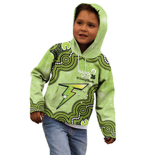Sydney Thunder NAIDOC Week 2026 Custom Kid Hoodie 50 Years Deadly Indigenous Art Glitter Effect