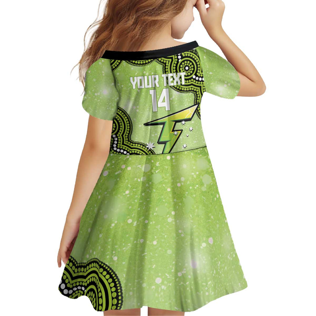 Sydney Thunder NAIDOC Week 2026 Custom Kid Short Sleeve Dress 50 Years Deadly Indigenous Art Glitter Effect