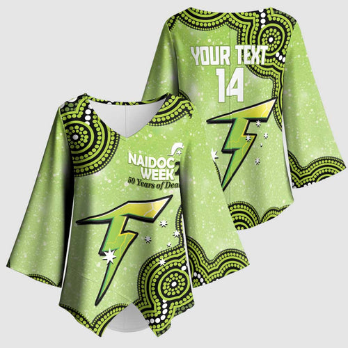 Sydney Thunder NAIDOC Week 2026 Custom Kimono Sleeve Blouse 50 Years Deadly Indigenous Art Glitter Effect