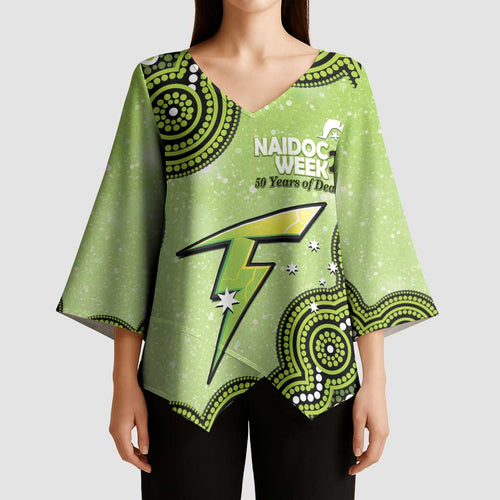 Sydney Thunder NAIDOC Week 2026 Custom Kimono Sleeve Blouse 50 Years Deadly Indigenous Art Glitter Effect
