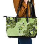 Sydney Thunder NAIDOC Week 2026 Custom Leather Tote Bag 50 Years Deadly Indigenous Art Glitter Effect