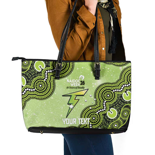 Sydney Thunder NAIDOC Week 2026 Custom Leather Tote Bag 50 Years Deadly Indigenous Art Glitter Effect