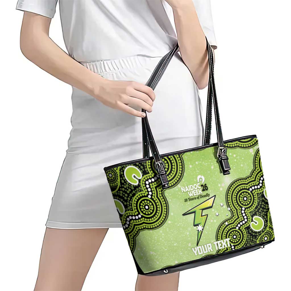Sydney Thunder NAIDOC Week 2026 Custom Leather Tote Bag 50 Years Deadly Indigenous Art Glitter Effect