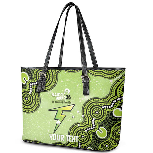 Sydney Thunder NAIDOC Week 2026 Custom Leather Tote Bag 50 Years Deadly Indigenous Art Glitter Effect