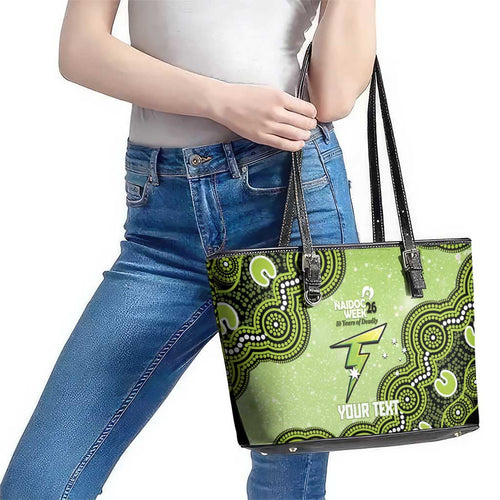 Sydney Thunder NAIDOC Week 2026 Custom Leather Tote Bag 50 Years Deadly Indigenous Art Glitter Effect