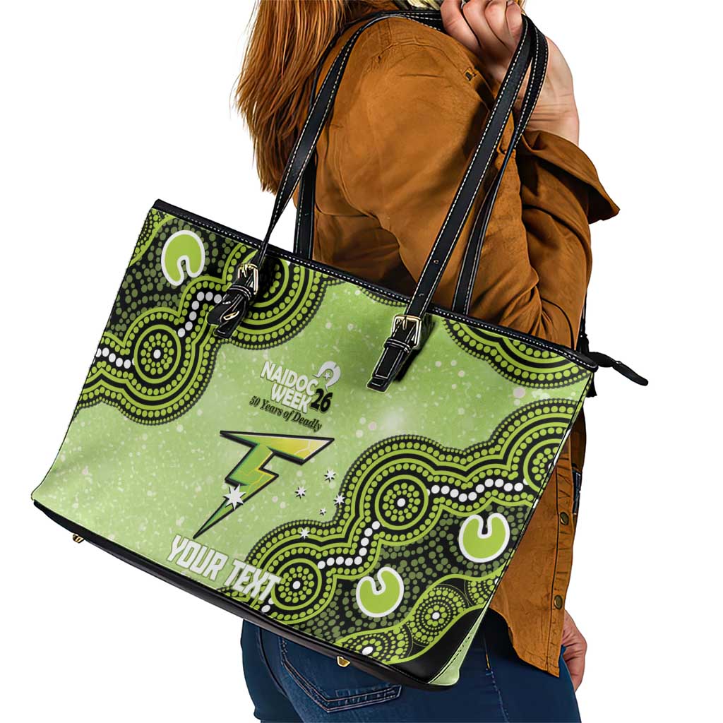 Sydney Thunder NAIDOC Week 2026 Custom Leather Tote Bag 50 Years Deadly Indigenous Art Glitter Effect