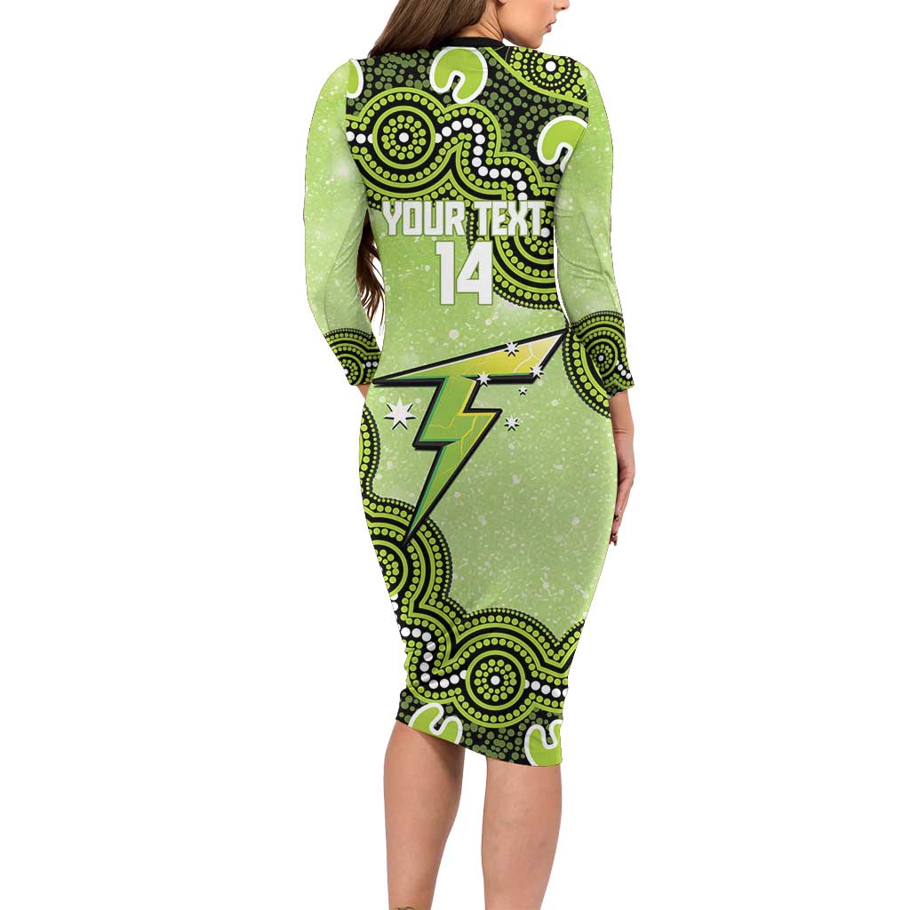 Sydney Thunder NAIDOC Week 2026 Custom Long Sleeve Bodycon Dress 50 Years Deadly Indigenous Art Glitter Effect