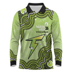 Sydney Thunder NAIDOC Week 2026 Custom Long Sleeve Polo Shirt 50 Years Deadly Indigenous Art Glitter Effect