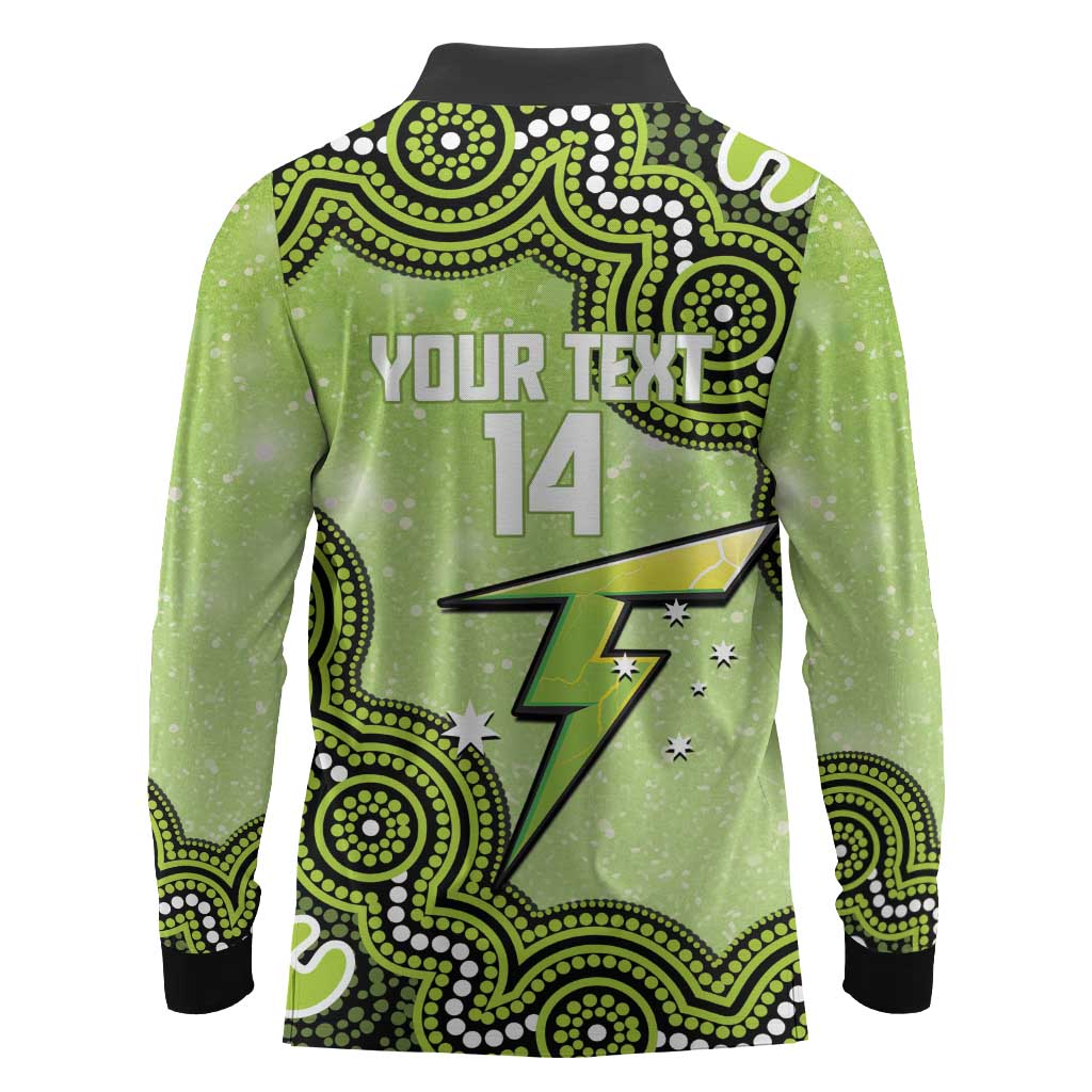 Sydney Thunder NAIDOC Week 2026 Custom Long Sleeve Polo Shirt 50 Years Deadly Indigenous Art Glitter Effect