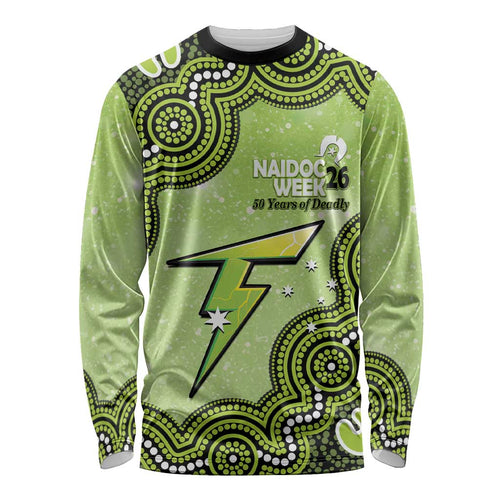 Sydney Thunder NAIDOC Week 2026 Custom Long Sleeve Shirt 50 Years Deadly Indigenous Art Glitter Effect