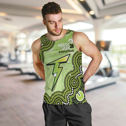 Sydney Thunder NAIDOC Week 2026 Custom Men Tank Top 50 Years Deadly Indigenous Art Glitter Effect