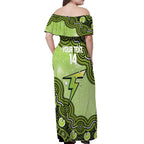 Sydney Thunder NAIDOC Week 2026 Custom Off Shoulder Maxi Dress 50 Years Deadly Indigenous Art Glitter Effect